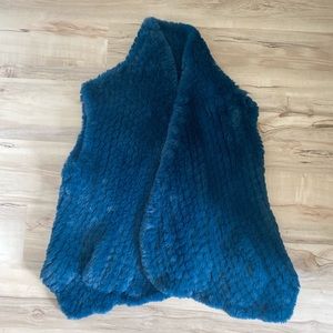 Dark Blue Faux Fur Stella + Lorenzo Vest